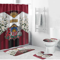 Latvia Bathroom Set Symbol With Latvians Patterns - Wonder Print Shop