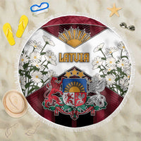 Latvia Beach Blanket Symbol With Latvians Patterns - Wonder Print Shop