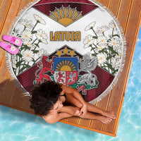 Latvia Beach Blanket Symbol With Latvians Patterns - Wonder Print Shop