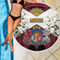 Latvia Beach Blanket Symbol With Latvians Patterns - Wonder Print Shop