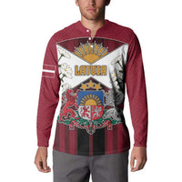 Personalized Latvia Button Sweatshirt Symbol With Latvians Patterns - Wonder Print Shop