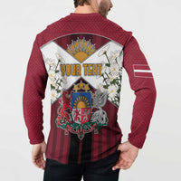 Personalized Latvia Button Sweatshirt Symbol With Latvians Patterns - Wonder Print Shop