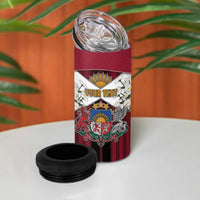 Personalized Latvia 4 in 1 Can Cooler Tumbler Symbol With Latvians Patterns - Wonder Print Shop