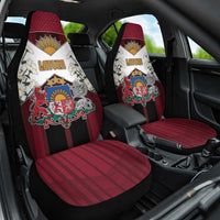 Latvia Car Seat Cover Symbol With Latvians Patterns - Wonder Print Shop