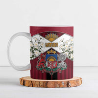 Personalized Latvia Ceramic Mug Symbol With Latvians Patterns - Wonder Print Shop