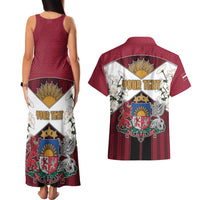 Personalized Latvia Couples Matching Tank Maxi Dress and Hawaiian Shirt Symbol With Latvians Patterns - Wonder Print Shop