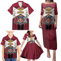 Personalized Latvia Family Matching Puletasi and Hawaiian Shirt Symbol With Latvians Patterns - Wonder Print Shop