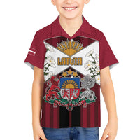 Personalized Latvia Kid Hawaiian Shirt Symbol With Latvians Patterns - Wonder Print Shop