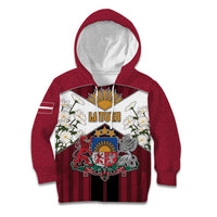 Personalized Latvia Kid Hoodie Symbol With Latvians Patterns - Wonder Print Shop