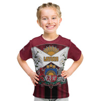 Personalized Latvia Kid T Shirt Symbol With Latvians Patterns - Wonder Print Shop