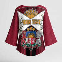 Personalized Latvia Kimono Sleeve Blouse Symbol With Latvians Patterns - Wonder Print Shop