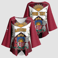 Personalized Latvia Kimono Sleeve Blouse Symbol With Latvians Patterns - Wonder Print Shop