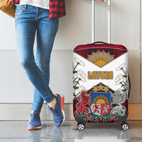 Latvia Luggage Cover Symbol With Latvians Patterns - Wonder Print Shop