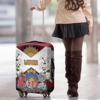 Latvia Luggage Cover Symbol With Latvians Patterns - Wonder Print Shop