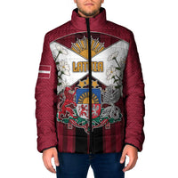 Personalized Latvia Padded Jacket Symbol With Latvians Patterns - Wonder Print Shop