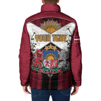 Personalized Latvia Padded Jacket Symbol With Latvians Patterns - Wonder Print Shop