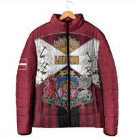 Personalized Latvia Padded Jacket Symbol With Latvians Patterns - Wonder Print Shop