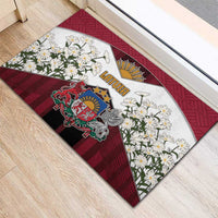 Latvia Rubber Doormat Symbol With Latvians Patterns - Wonder Print Shop