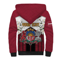 Personalized Latvia Sherpa Hoodie Symbol With Latvians Patterns - Wonder Print Shop