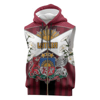 Personalized Latvia Sleeveless Zip Hoodie Symbol With Latvians Patterns - Wonder Print Shop