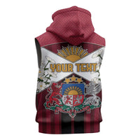Personalized Latvia Sleeveless Zip Hoodie Symbol With Latvians Patterns - Wonder Print Shop