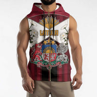 Personalized Latvia Sleeveless Zip Hoodie Symbol With Latvians Patterns - Wonder Print Shop