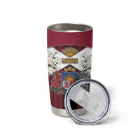 Personalized Latvia Tumbler Cup Symbol With Latvians Patterns - Wonder Print Shop