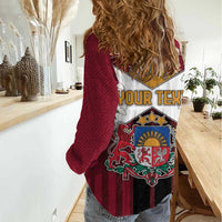 Personalized Latvia Women Casual Shirt Symbol With Latvians Patterns - Wonder Print Shop