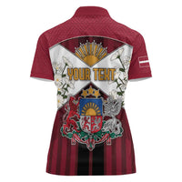 Personalized Latvia Women Polo Shirt Symbol With Latvians Patterns - Wonder Print Shop