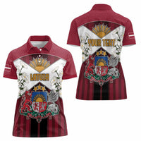 Personalized Latvia Women Polo Shirt Symbol With Latvians Patterns - Wonder Print Shop