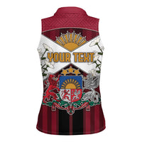 Personalized Latvia Women Sleeveless Polo Shirt Symbol With Latvians Patterns - Wonder Print Shop