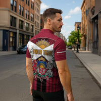 Personalized Latvia Zipper Polo Shirt Symbol With Latvians Patterns - Wonder Print Shop