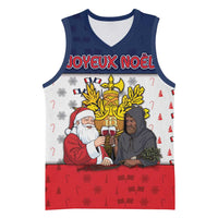France Christmas Basketball Jersey Pere Noel And Pere Fouettard - Wonder Print Shop