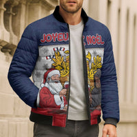 France Christmas Bomber Puffer Jacket Pere Noel And Pere Fouettard - Wonder Print Shop