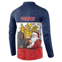 France Christmas Button Sweatshirt Pere Noel And Pere Fouettard - Wonder Print Shop