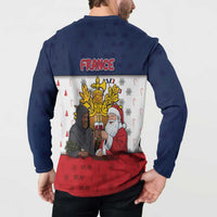 France Christmas Button Sweatshirt Pere Noel And Pere Fouettard - Wonder Print Shop