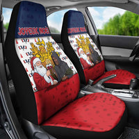 France Christmas Car Seat Cover Pere Noel And Pere Fouettard - Wonder Print Shop