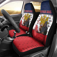 France Christmas Car Seat Cover Pere Noel And Pere Fouettard - Wonder Print Shop