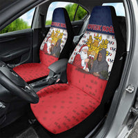 France Christmas Car Seat Cover Pere Noel And Pere Fouettard - Wonder Print Shop