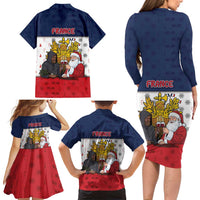 France Christmas Family Matching Long Sleeve Bodycon Dress and Hawaiian Shirt Pere Noel And Pere Fouettard - Wonder Print Shop
