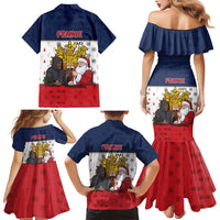 France Christmas Family Matching Mermaid Dress and Hawaiian Shirt Pere Noel And Pere Fouettard - Wonder Print Shop