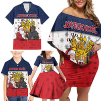 France Christmas Family Matching Off Shoulder Short Dress and Hawaiian Shirt Pere Noel And Pere Fouettard - Wonder Print Shop