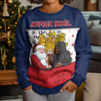 France Christmas Kid Ugly Christmas Sweater Pere Noel And Pere Fouettard - Wonder Print Shop