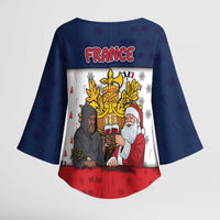 France Christmas Kimono Sleeve Blouse Pere Noel And Pere Fouettard - Wonder Print Shop