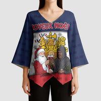 France Christmas Kimono Sleeve Blouse Pere Noel And Pere Fouettard - Wonder Print Shop