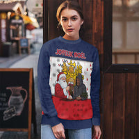 France Christmas Ugly Christmas Sweater Pere Noel And Pere Fouettard - Wonder Print Shop