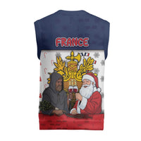 France Christmas Knitted V-Neck Vest Pere Noel And Pere Fouettard - Wonder Print Shop