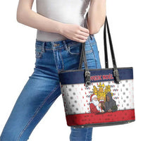 France Christmas Leather Tote Bag Pere Noel And Pere Fouettard - Wonder Print Shop