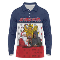 France Christmas Long Sleeve Polo Shirt Pere Noel And Pere Fouettard - Wonder Print Shop