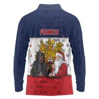 France Christmas Long Sleeve Polo Shirt Pere Noel And Pere Fouettard - Wonder Print Shop